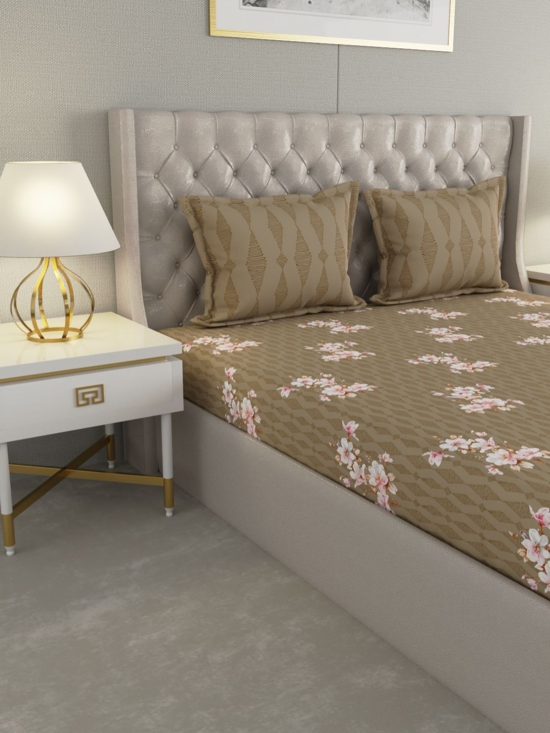 Raymond Home Camphor Khaki Floral Printed 144 TC Cotton Queen Bedsheet & 2 Pillow Covers
Raymond Home Camphor Khaki Floral Printed 144 TC Cotton Queen Bedsheet & 2 Pillow Covers