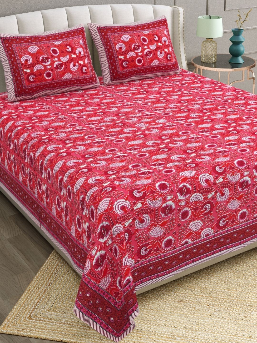 The Craft Monk Pink Floral Printed 240 TC Pure Cotton King Bedsheet With 2 Pillow Covers
The Craft Monk Pink Floral Printed 240 TC Pure Cotton King Bedsheet With 2 Pillow Covers