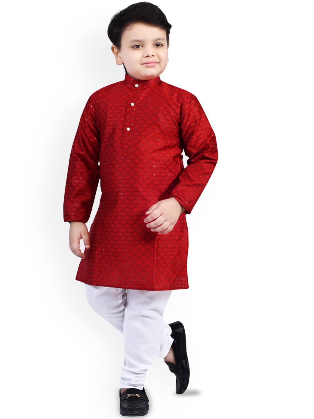 Arshia Fashions Boys Geometric Woven Design Regular Sequinned Straight Kurta with Pyjamas, Red
Arshia Fashions Boys Geometric Woven Design Regular Sequinned Straight Kurta with Pyjamas, Red