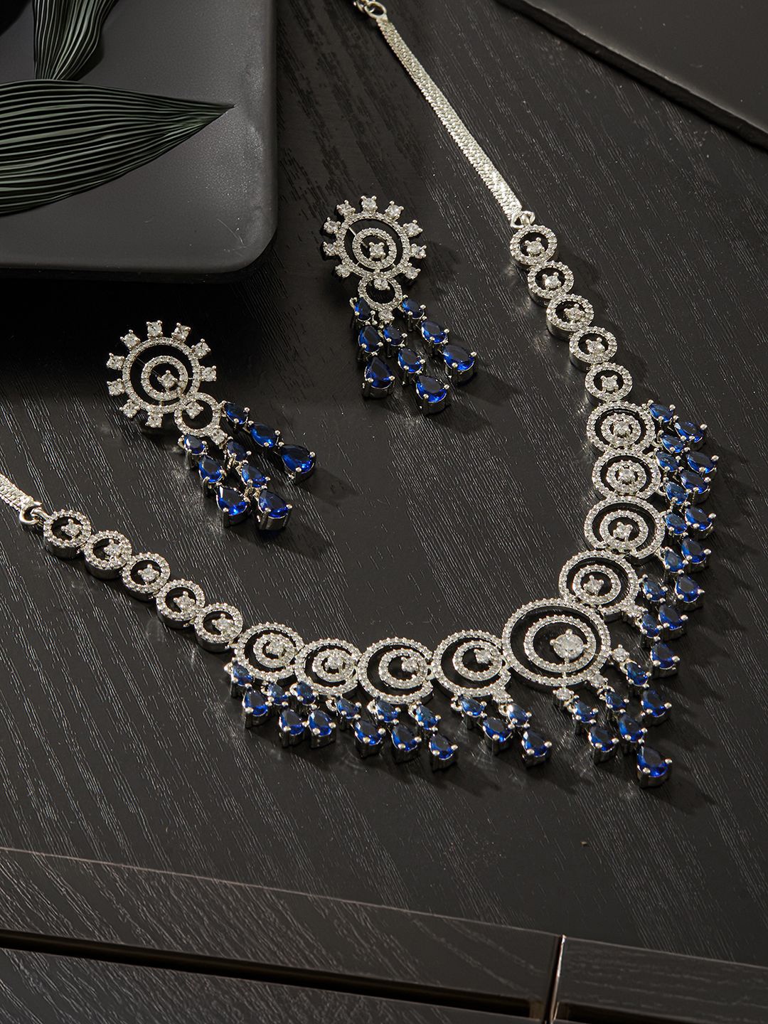 Jazz and Sizzle Silver-Plated American Diamond & Cubic Zirconia Studded Jewellery Set
Jazz and Sizzle Silver-Plated American Diamond & Cubic Zirconia Studded Jewellery Set