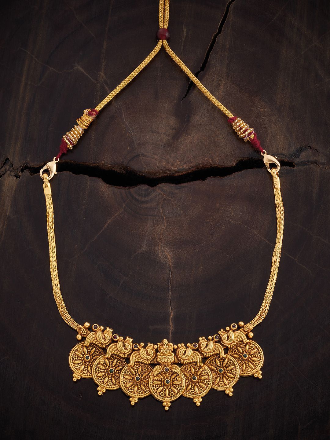 Kushal's Fashion Jewellery 92.5 Pure Silver Gold-Plated Stone Studded Temple Necklace
Kushal's Fashion Jewellery 92.5 Pure Silver Gold-Plated Stone Studded Temple Necklace