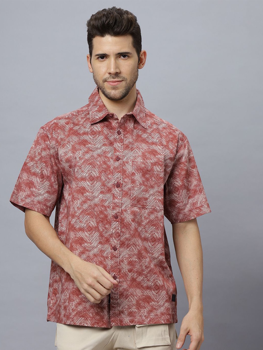 The Roadster Lifestyle Co. Men Geometric Printed Cotton Relaxed Fit Casual Shirt, Orange
The Roadster Lifestyle Co. Men Geometric Printed Cotton Relaxed Fit Casual Shirt, Orange