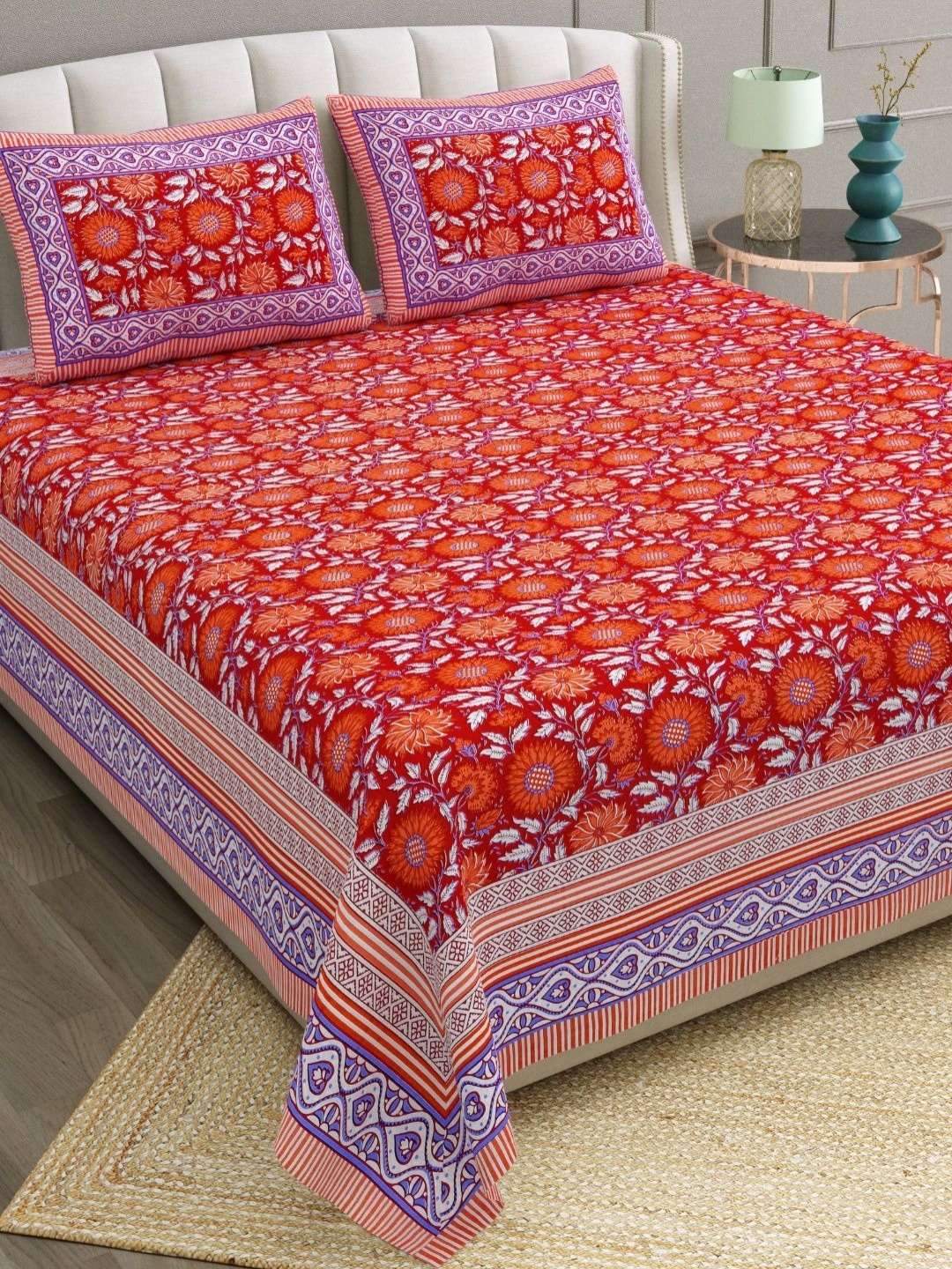 The Craft Monk Red Floral Printed 240 TC Pure Cotton King Bedsheet With 2 Pillow Covers
The Craft Monk Red Floral Printed 240 TC Pure Cotton King Bedsheet With 2 Pillow Covers