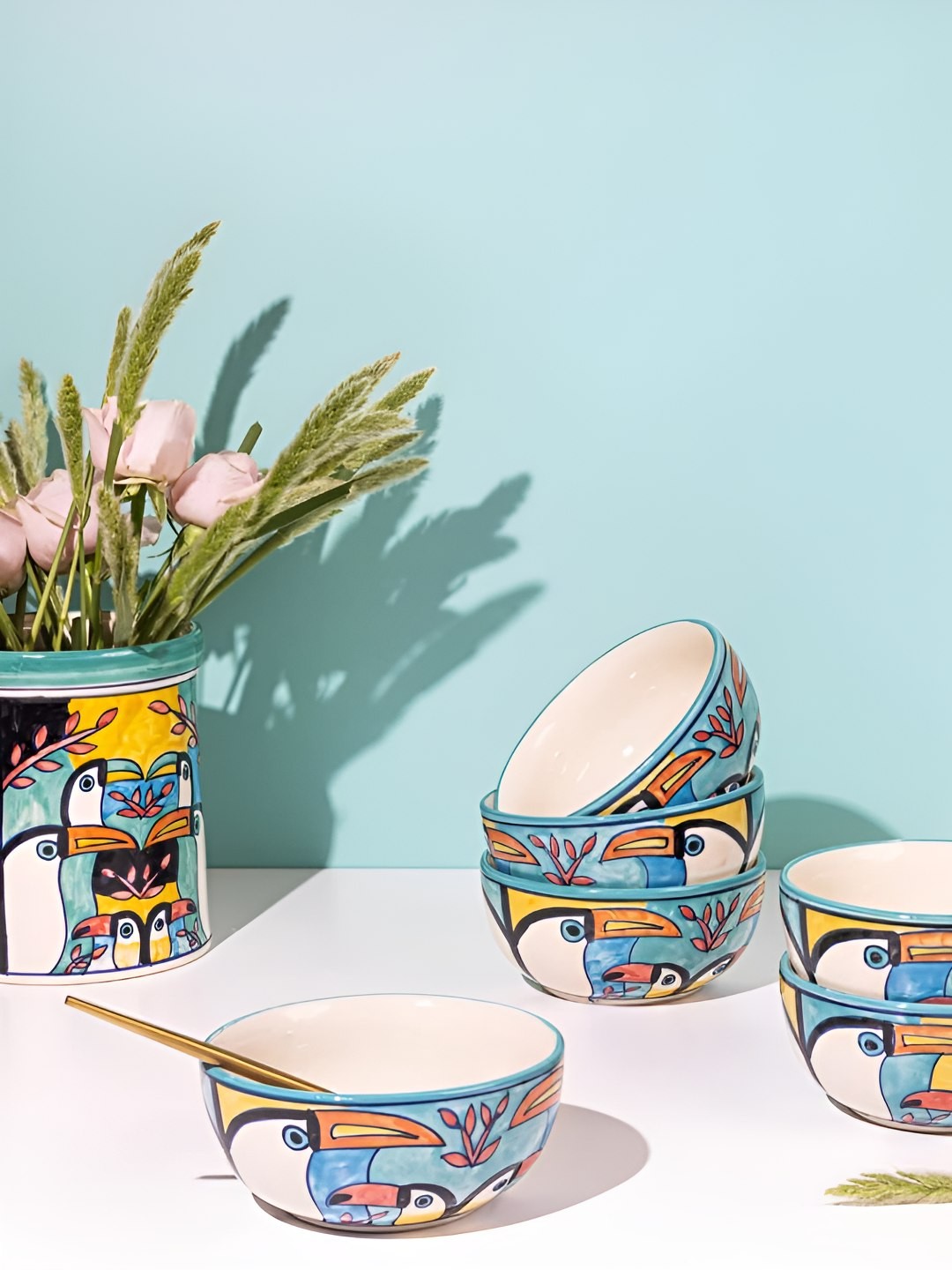 AMALAFIEE CERAMICS Blue& White 6 Pieces Printed Ceramic Microwave Safe Matte Serving Bowls
AMALAFIEE CERAMICS Blue& White 6 Pieces Printed Ceramic Microwave Safe Matte Serving Bowls