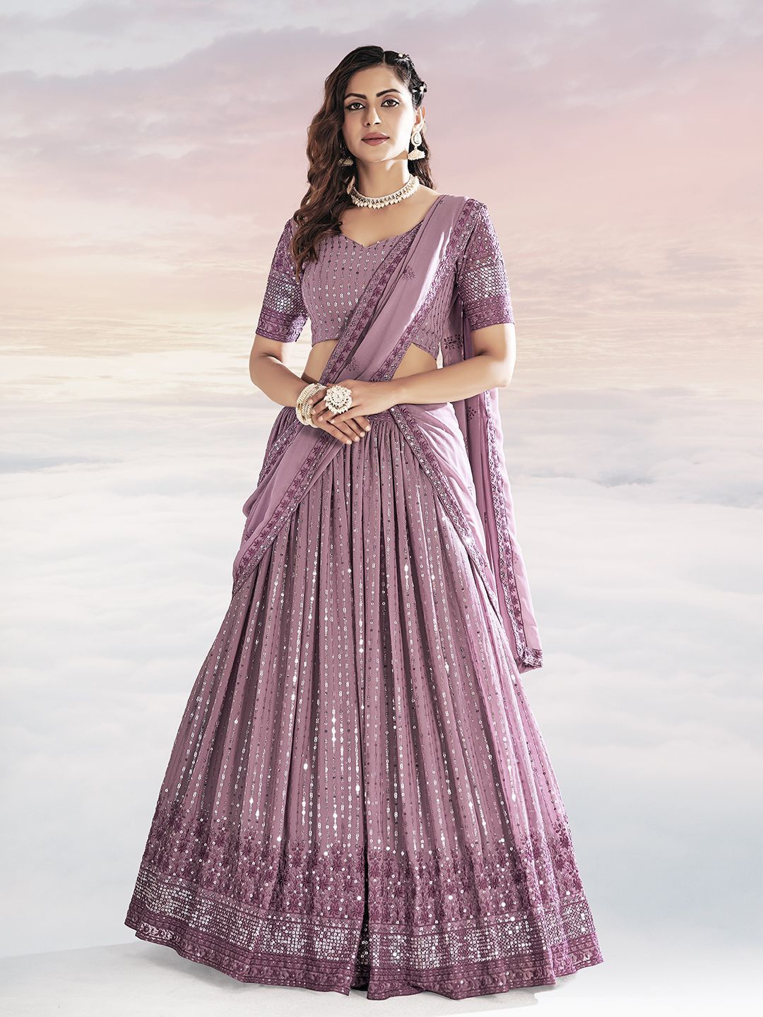 Shee Star Embroidered Sequinned Semi-Stitched Lehenga & Unstitched Blouse With Dupatta, Pink
Shee Star Embroidered Sequinned Semi-Stitched Lehenga & Unstitched Blouse With Dupatta, Pink
