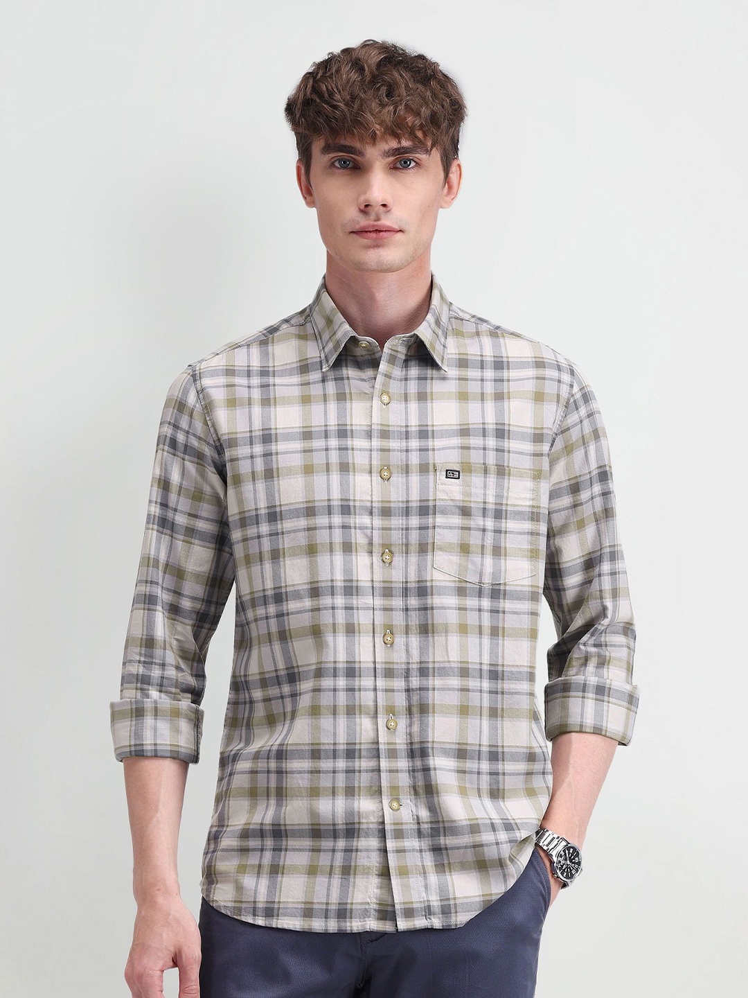 Arrow Sport Men Comfort Spread Collar Tartan Checked Cotton Slim Fit Casual Shirt, Grey
Arrow Sport Men Comfort Spread Collar Tartan Checked Cotton Slim Fit Casual Shirt, Grey