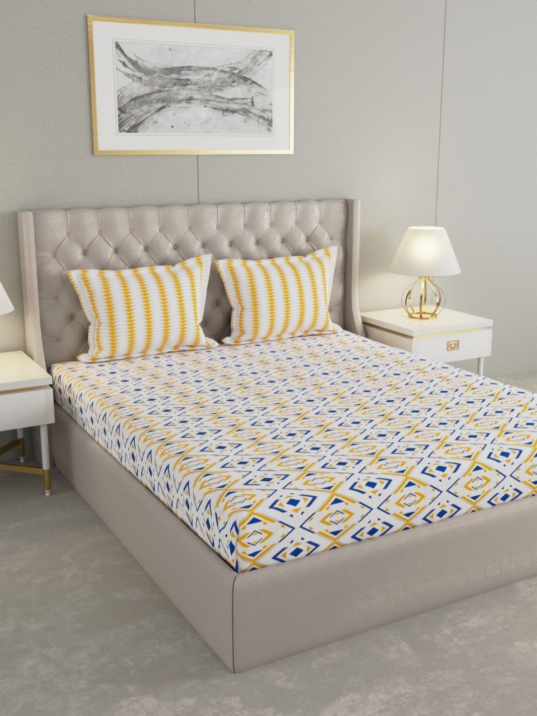 Raymond Home Camphor White Printed Cotton 144 TC Queen Bedsheet With 2 Pillow Covers
Raymond Home Camphor White Printed Cotton 144 TC Queen Bedsheet With 2 Pillow Covers
