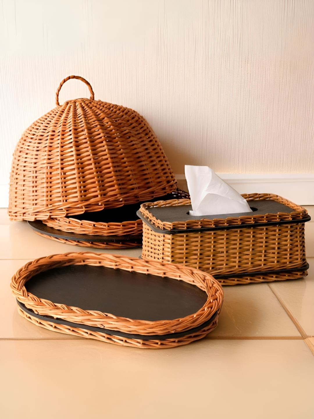Peepul Tree Brown & Black 2 Pcs Textured Wooden Serving Platter With Lid & Tissue Box
Peepul Tree Brown & Black 2 Pcs Textured Wooden Serving Platter With Lid & Tissue Box