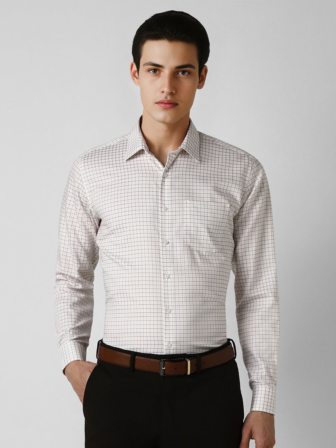 Van Heusen Men Spread Collar Micro Checked Cotton Slim Fit Formal Shirt, Beige
Van Heusen Men Spread Collar Micro Checked Cotton Slim Fit Formal Shirt, Beige