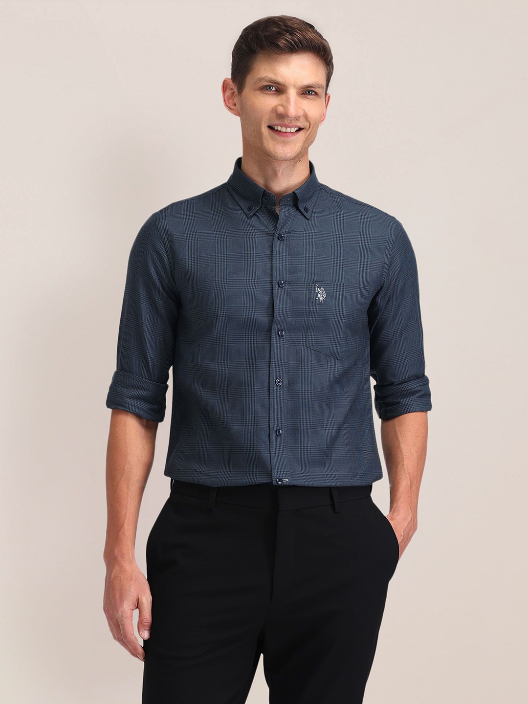 U.S. Polo Assn. Men Classic Button-Down Collar Tartan Checked Cotton Formal Shirt, Grey
U.S. Polo Assn. Men Classic Button-Down Collar Tartan Checked Cotton Formal Shirt, Grey