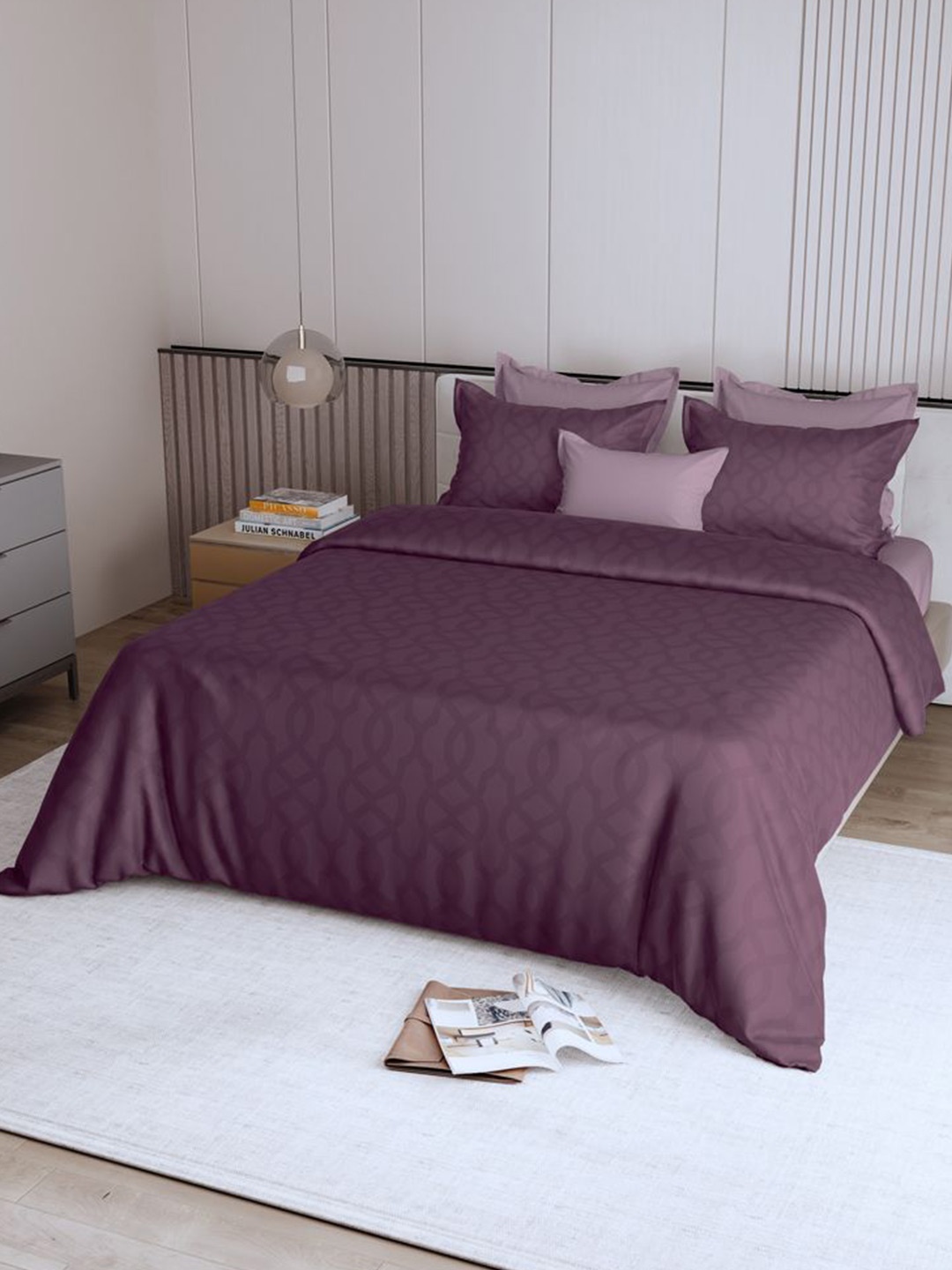 LABHAM Purple Geometric Printed 600 TC Pure Cotton King Bedsheet With 2 Pillow Covers
LABHAM Purple Geometric Printed 600 TC Pure Cotton King Bedsheet With 2 Pillow Covers