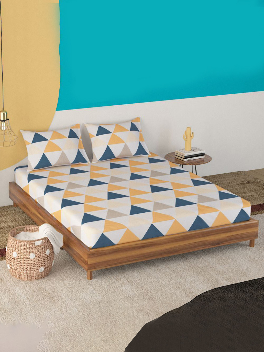 Sleepyhead Prismatic White Printed 210 Cotton TC Queen Bedsheet with 2 Pillow Covers, Peach
Sleepyhead Prismatic White Printed 210 Cotton TC Queen Bedsheet with 2 Pillow Covers, Peach