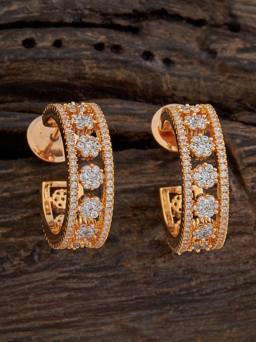 Kushal's Fashion Jewellery Gold-Plated CZ Studded Contemporary Half Hoop Earrings, White
Kushal's Fashion Jewellery Gold-Plated CZ Studded Contemporary Half Hoop Earrings, White