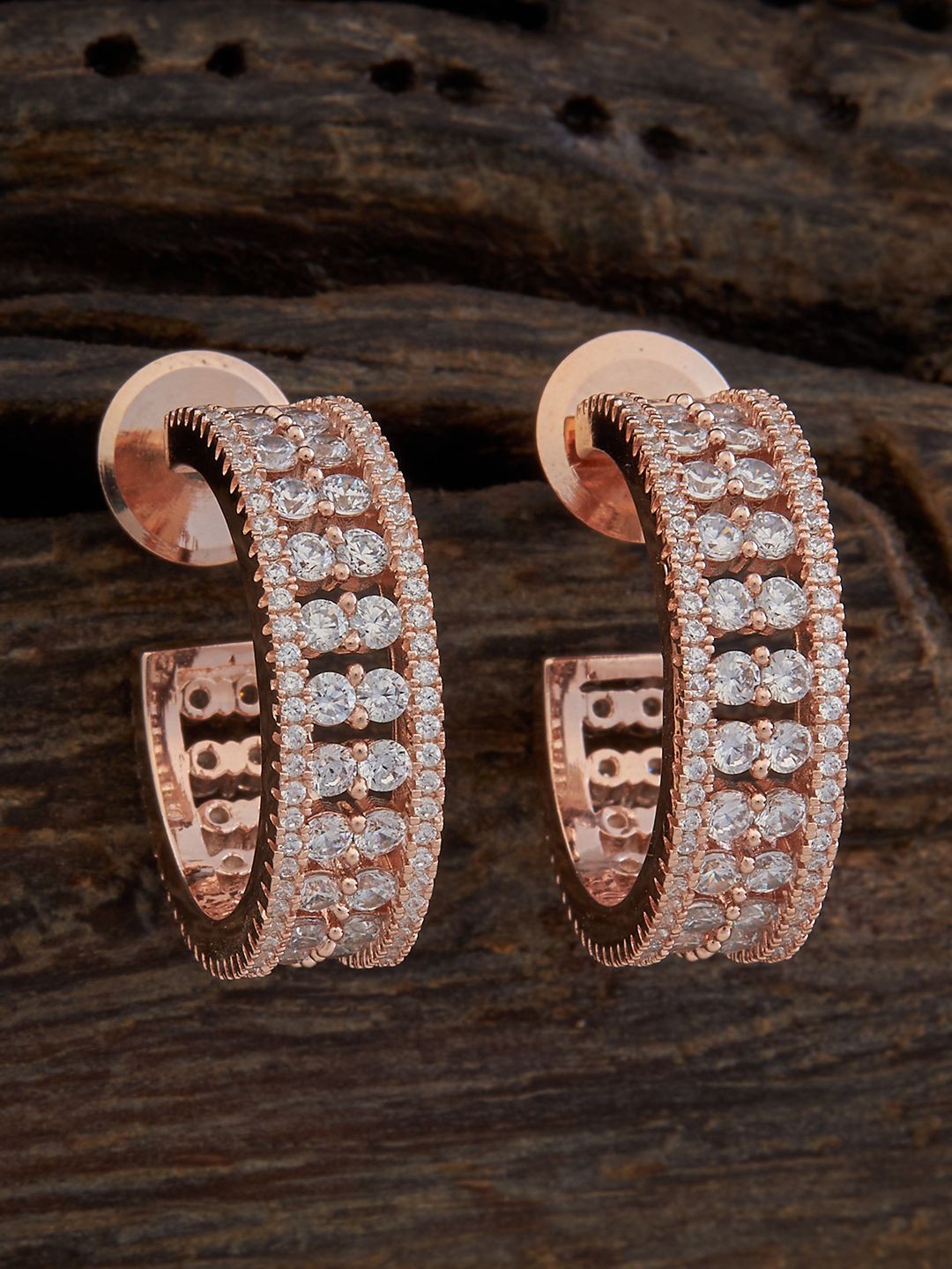 Kushal's Fashion Jewellery Rose Gold-Plated Cubic Zirconia Studded Half Hoop Earrings
Kushal's Fashion Jewellery Rose Gold-Plated Cubic Zirconia Studded Half Hoop Earrings
