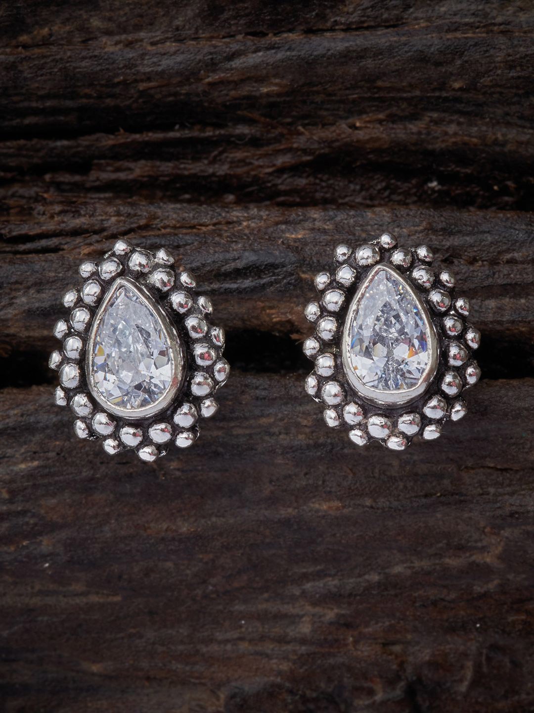 Kushal's Fashion Jewellery Rhodium-Plated Artificial Stones Teardrop Shaped Studs, White
Kushal's Fashion Jewellery Rhodium-Plated Artificial Stones Teardrop Shaped Studs, White