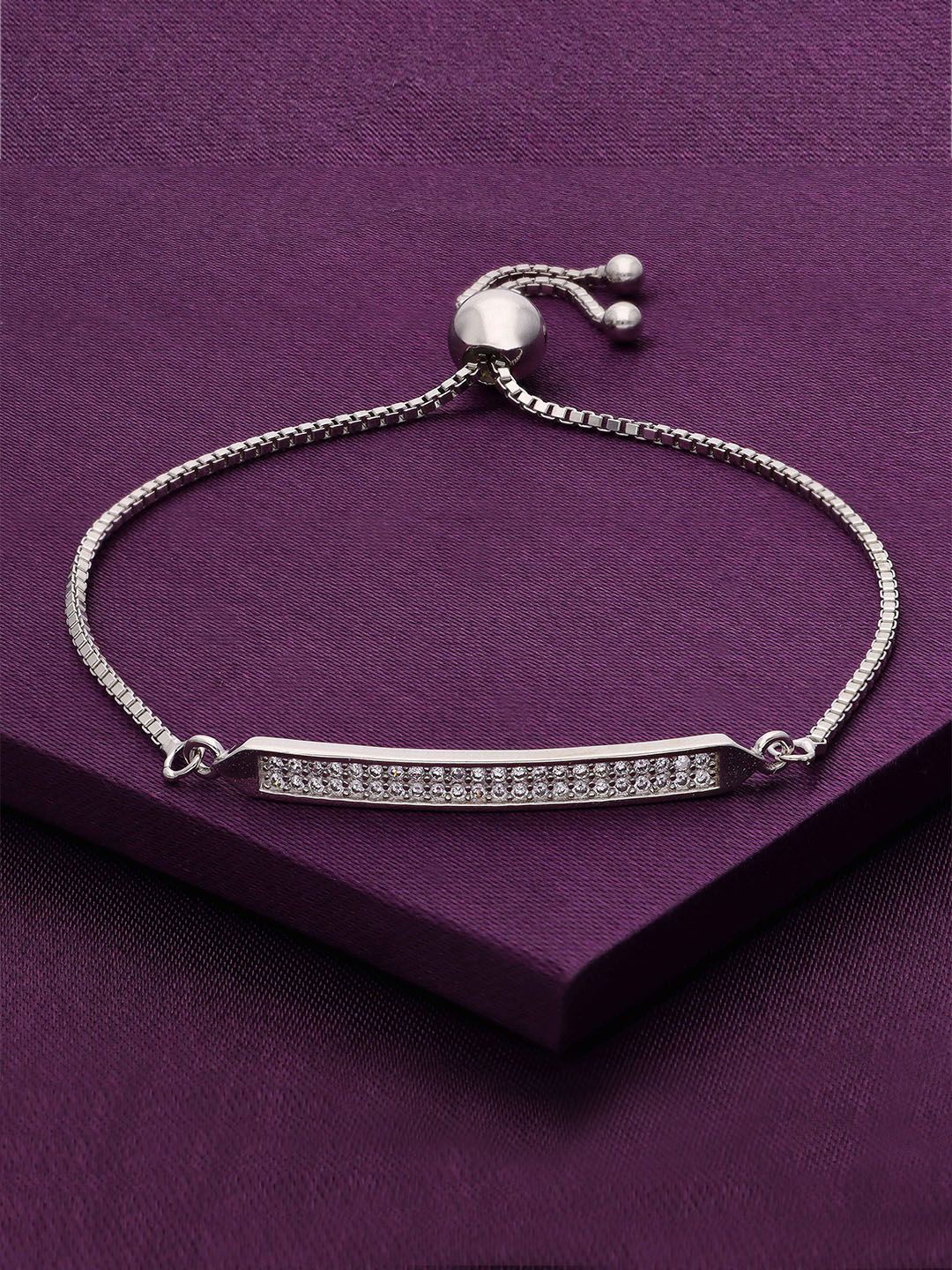 KAI JEWEL 925 Sterling Silver Rhodium-Plated Cubic Zirconia Studded Wraparound Bracelet
KAI JEWEL 925 Sterling Silver Rhodium-Plated Cubic Zirconia Studded Wraparound Bracelet
