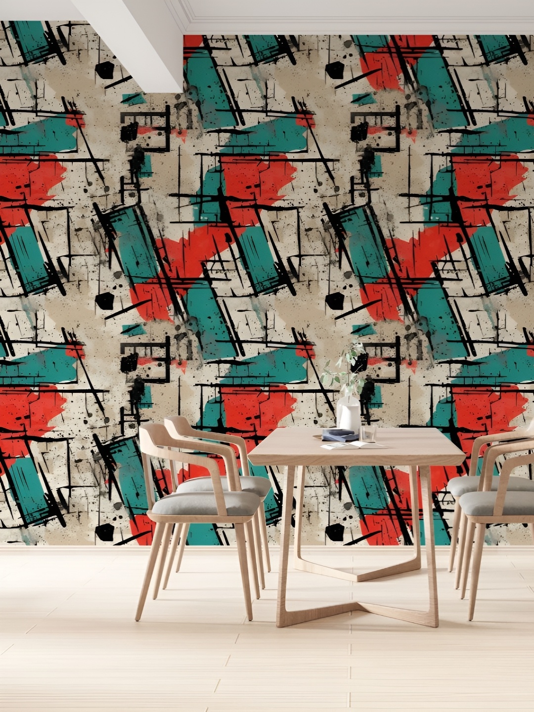 CVANU Turquoise Blue & Red Abstract Printed Self Adhesive Waterproof Wallpaper
CVANU Turquoise Blue & Red Abstract Printed Self Adhesive Waterproof Wallpaper