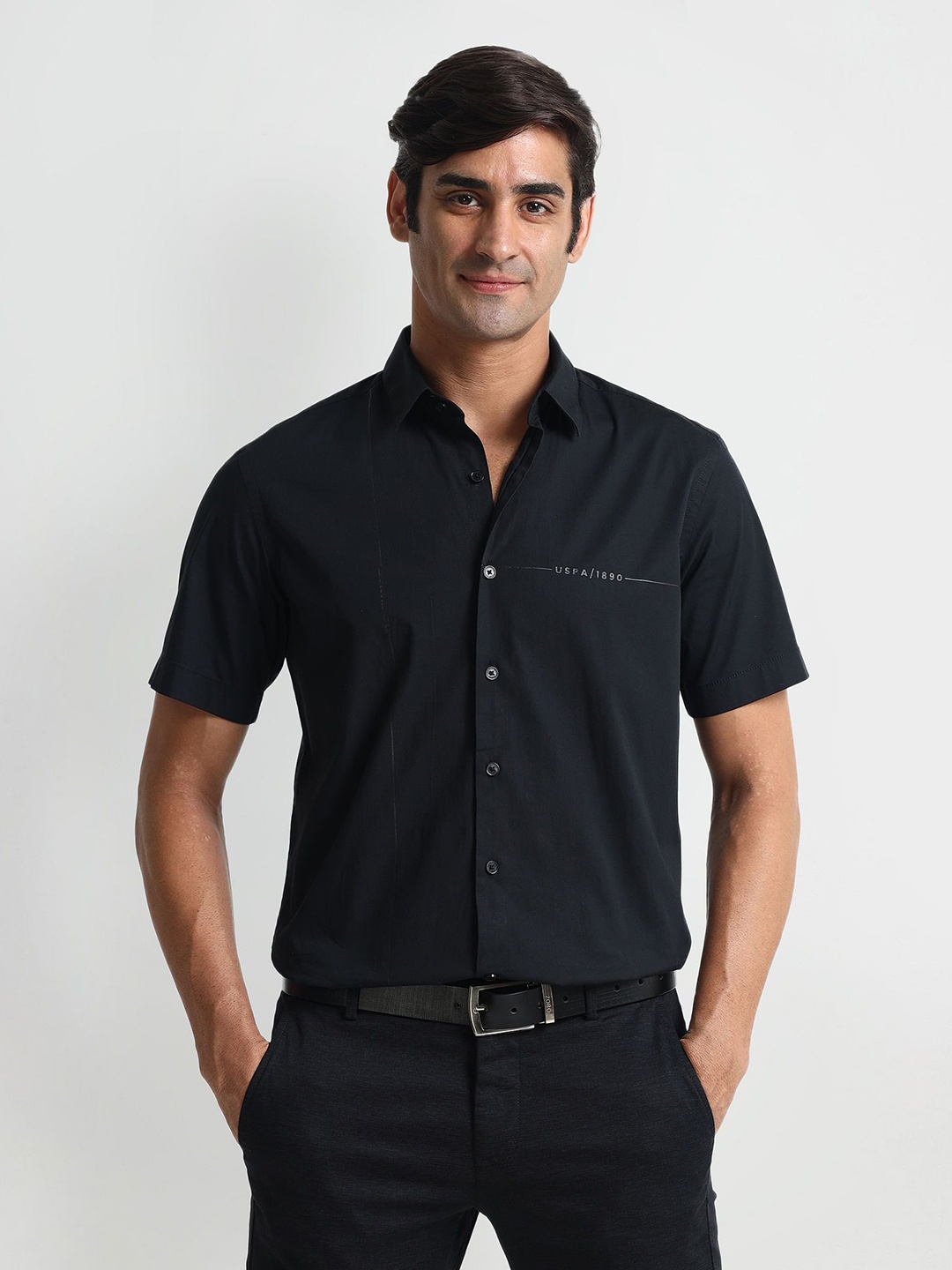 U.S. Polo Assn. Denim Co. Men Brand Logo Printed Cotton Slim Fit Casual Shirt, Black
U.S. Polo Assn. Denim Co. Men Brand Logo Printed Cotton Slim Fit Casual Shirt, Black