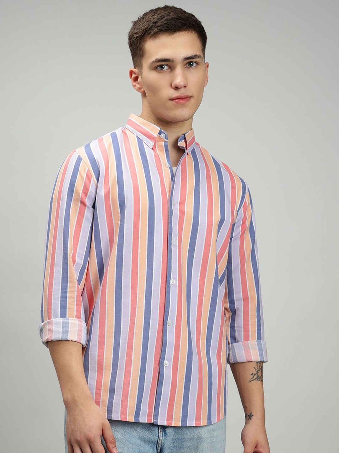MARC JOBBS Men Comfort Button-Down Collar Vertical Striped Cotton Casual Shirt, Purple
MARC JOBBS Men Comfort Button-Down Collar Vertical Striped Cotton Casual Shirt, Purple