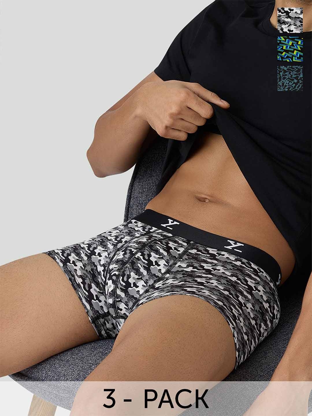 XYXX Men IntelliSoft Antimicrobial Micro Modal Pack of 3 Shuffle Trunks XYTRNK3PCKN362, White
XYXX Men IntelliSoft Antimicrobial Micro Modal Pack of 3 Shuffle Trunks XYTRNK3PCKN362, White