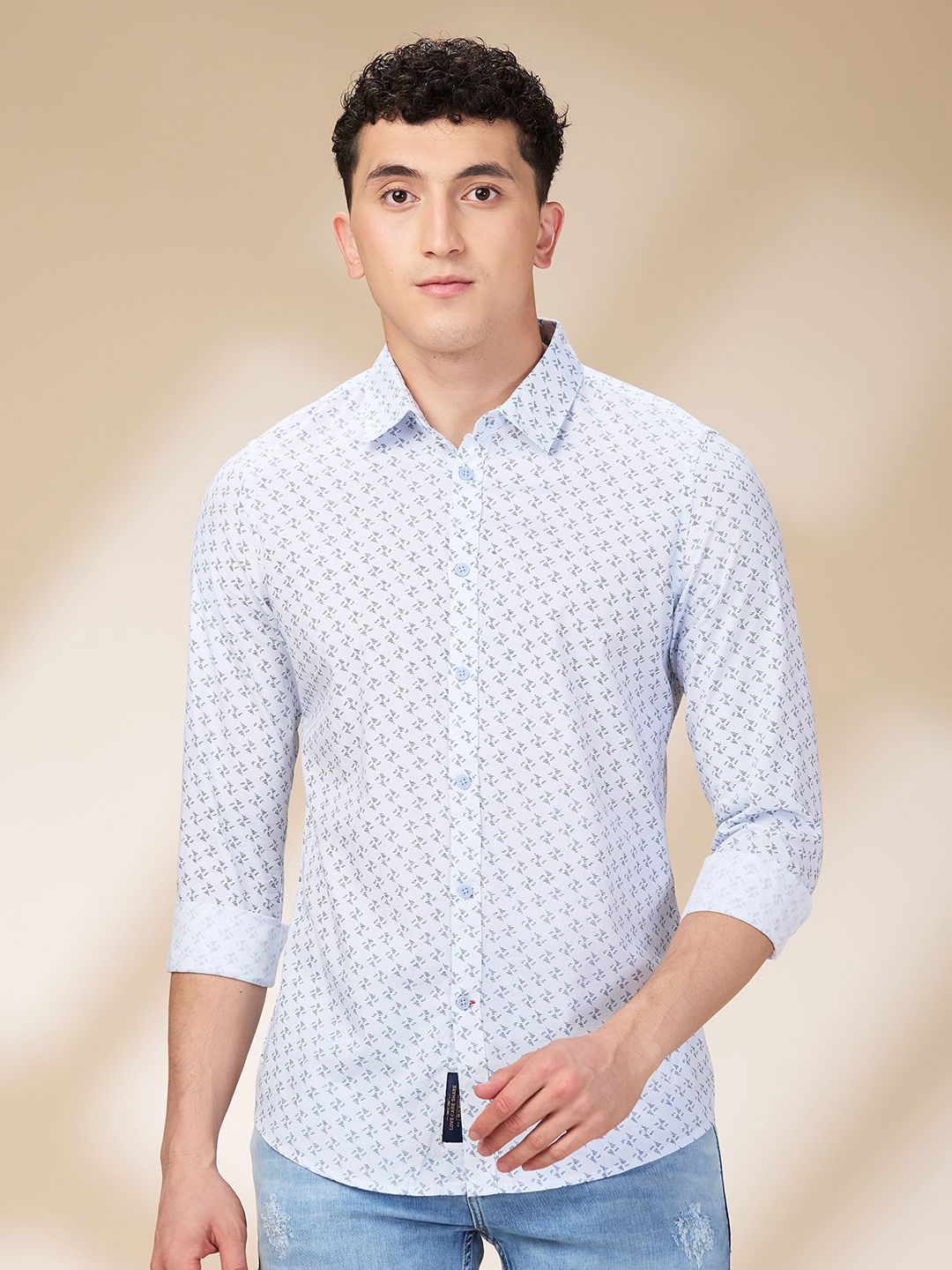 Being Human Men Spread Collar Geometric Printed Cotton Slim Fit Casual Shirt, White
Being Human Men Spread Collar Geometric Printed Cotton Slim Fit Casual Shirt, White