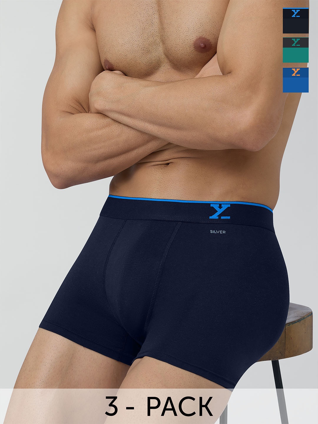 XYXX Men Pack Of 3 Traq Mid-Rise Moisture Absorption Cotton Trunks XYTRNK3PCKN552_, Navy blue
XYXX Men Pack Of 3 Traq Mid-Rise Moisture Absorption Cotton Trunks XYTRNK3PCKN552_, Navy blue