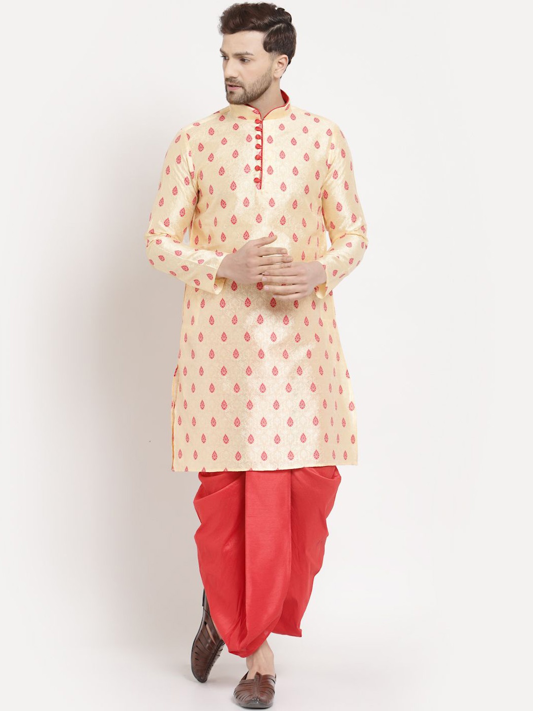 Sydney Heights Ethnic Motifs Woven Design Jacquard Weave Straight Kurta with Dhoti Pants, Beige
Sydney Heights Ethnic Motifs Woven Design Jacquard Weave Straight Kurta with Dhoti Pants, Beige