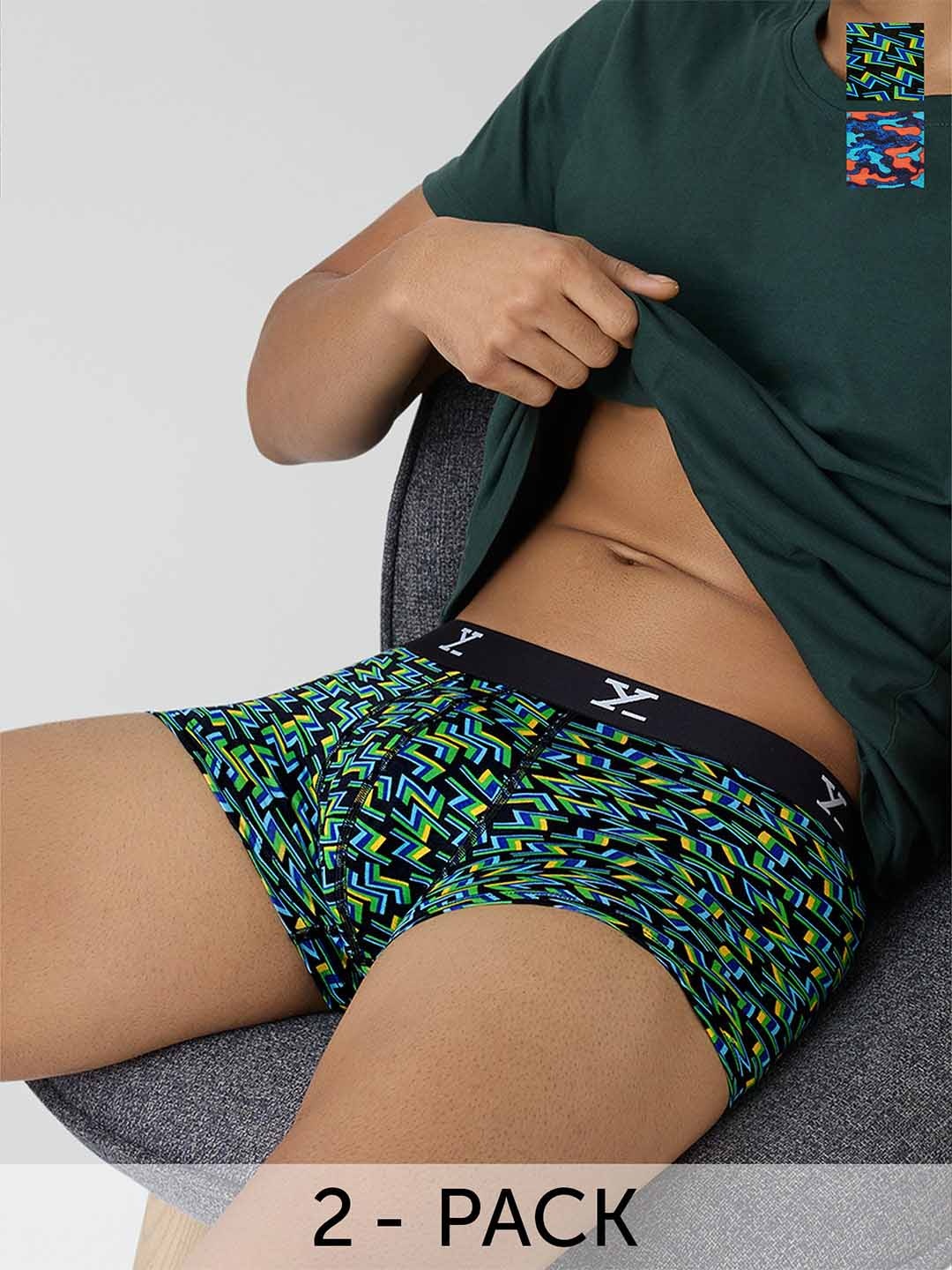 XYXX Men IntelliSoft Antimicrobial Micro Modal Pack of 2 Shuffle Trunks XYTRNK2PCKN216, Multi
XYXX Men IntelliSoft Antimicrobial Micro Modal Pack of 2 Shuffle Trunks XYTRNK2PCKN216, Multi