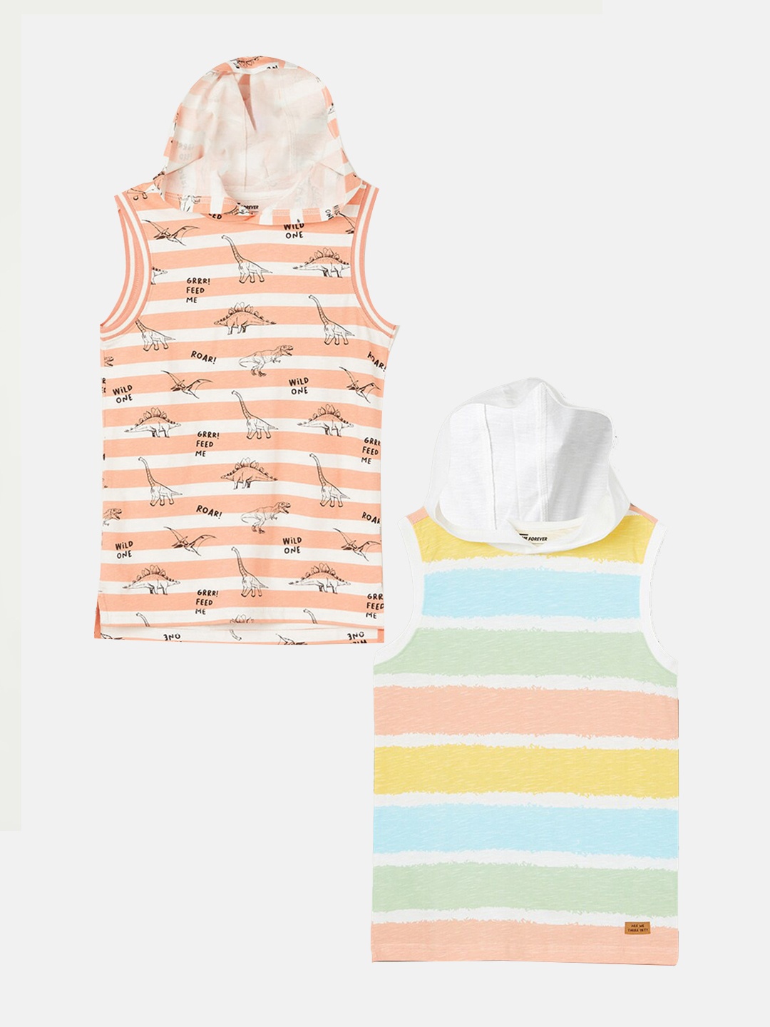 Fame Forever by Lifestyle Boys Pack Of 2 Striped Hooded Pure Cotton T-shirts, Off white
Fame Forever by Lifestyle Boys Pack Of 2 Striped Hooded Pure Cotton T-shirts, Off white