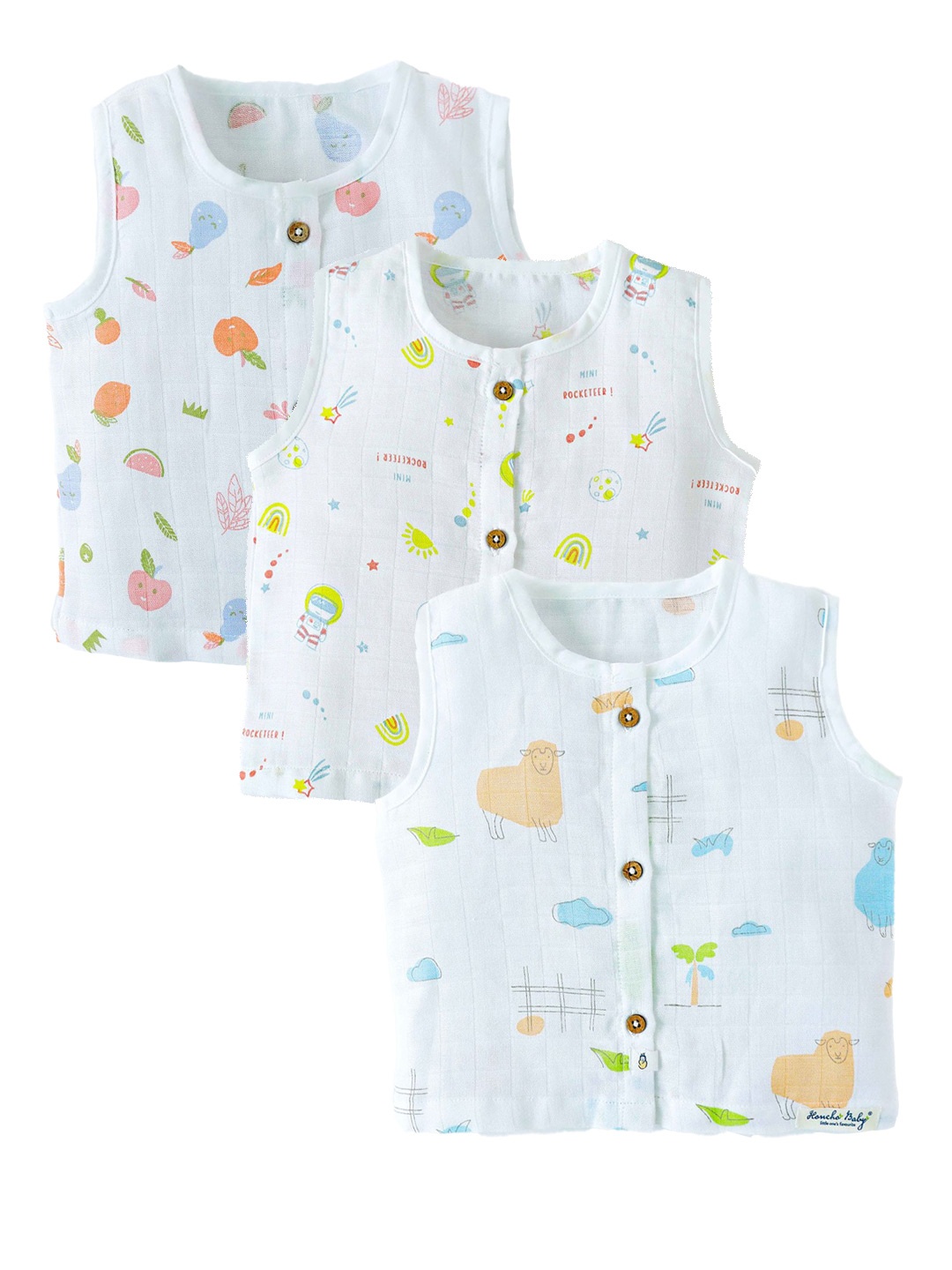 Honcho Baby Unisex Kids Pack Of 3 Conversational Printed Round Neck Cotton Tops, White
Honcho Baby Unisex Kids Pack Of 3 Conversational Printed Round Neck Cotton Tops, White