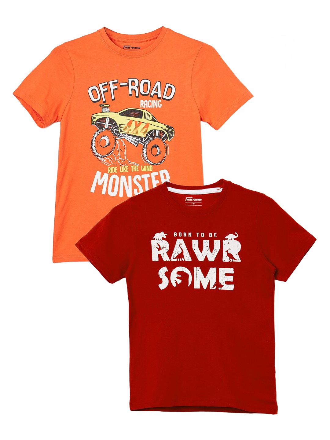 Fame Forever by Lifestyle Boys Pack Of 2 Typography Printed Pure Cotton T-shirts, Red
Fame Forever by Lifestyle Boys Pack Of 2 Typography Printed Pure Cotton T-shirts, Red