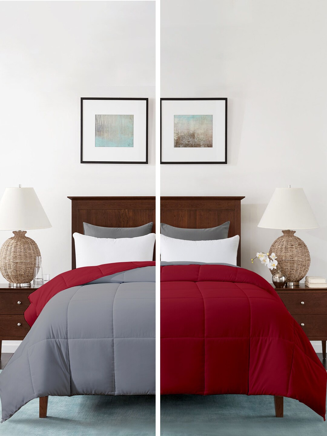 RAZZAI Burgundy & Grey Microfiber Reversible Mild Winter 210 GSM Single Bed Comforter
RAZZAI Burgundy & Grey Microfiber Reversible Mild Winter 210 GSM Single Bed Comforter
