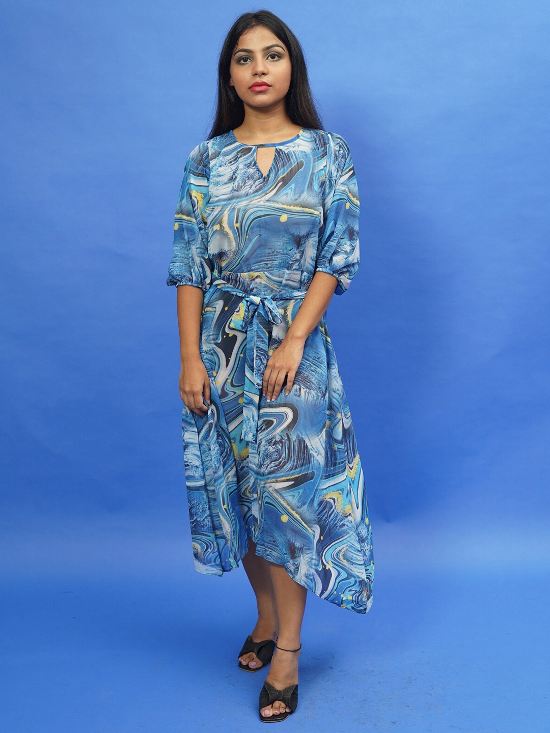 Rajoria Instyle Multicoloured Keyhole Neck Georgette Ethnic A-Line Midi Dress, Multi
Rajoria Instyle Multicoloured Keyhole Neck Georgette Ethnic A-Line Midi Dress, Multi