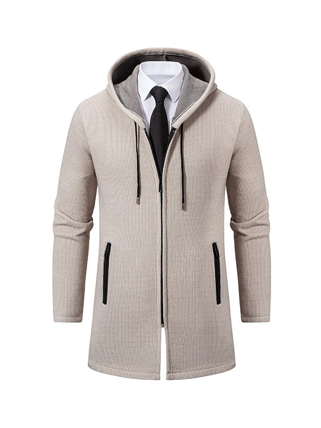 StyleCast x Revolte Men Longline Hooded Overcoat, Beige
StyleCast x Revolte Men Longline Hooded Overcoat, Beige