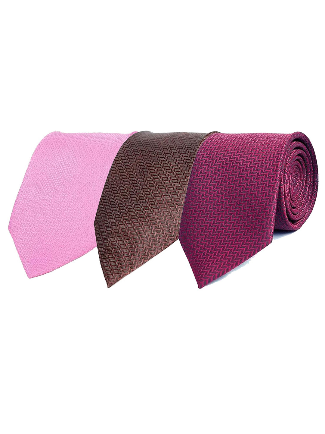 CALIXTO Pack of 3 Men Woven Design Broad Tie, Pink
CALIXTO Pack of 3 Men Woven Design Broad Tie, Pink