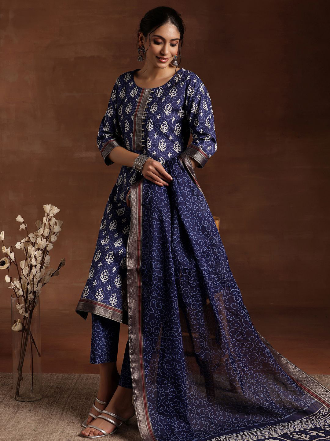 Libas Women Ethnic Motifs Printed Kurta with Trousers & Dupatta, Blue
Libas Women Ethnic Motifs Printed Kurta with Trousers & Dupatta, Blue
