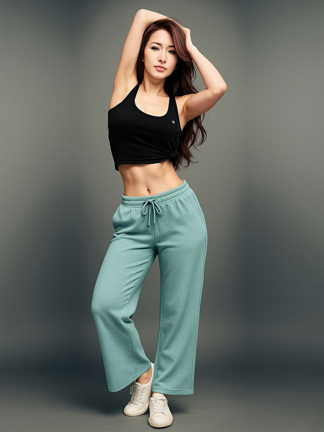STARFOX Women Wide-Leg Track Pants, Green
STARFOX Women Wide-Leg Track Pants, Green