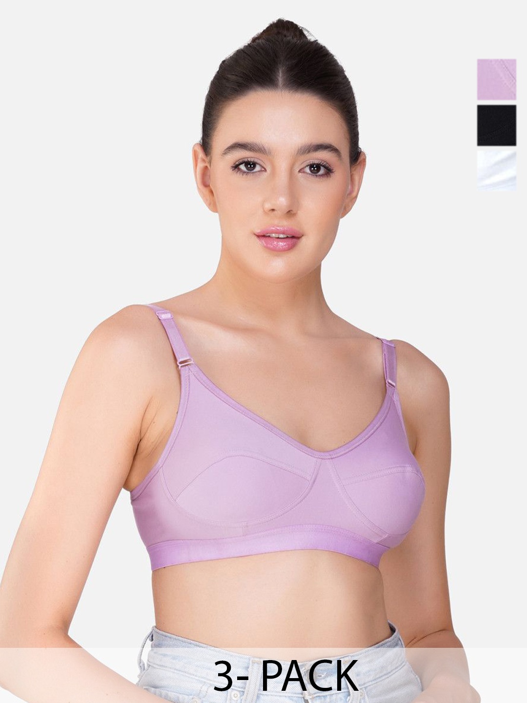 Teenager Women Breathable Fabric Seamless Proper Fit All Day Comfort Everyday Bra, Black
Teenager Women Breathable Fabric Seamless Proper Fit All Day Comfort Everyday Bra, Black