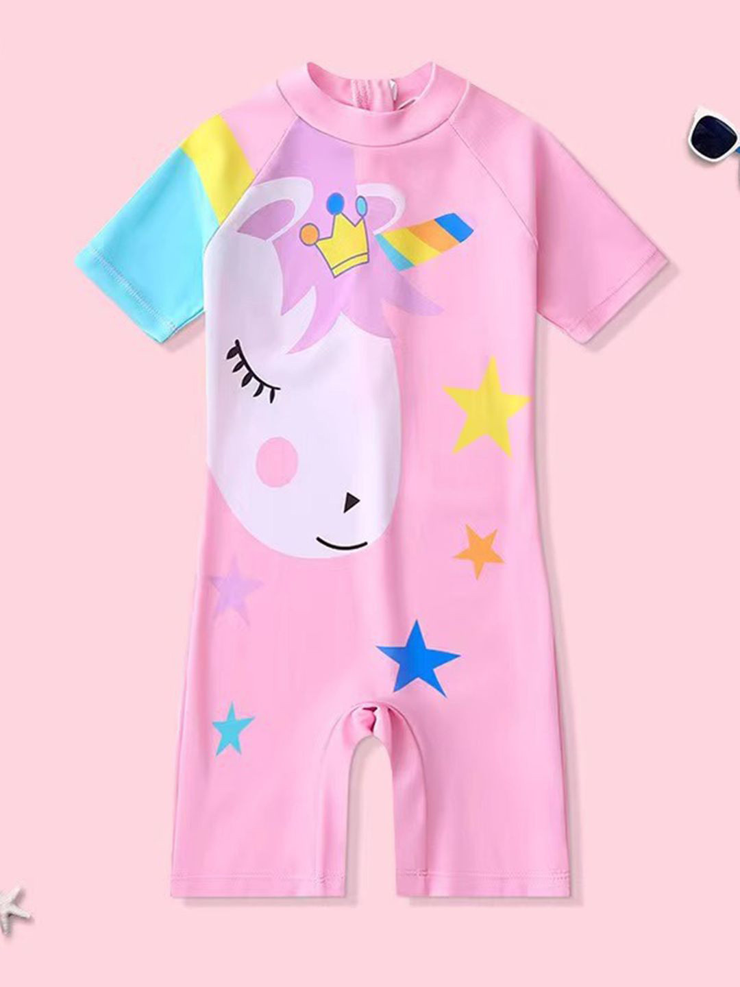 YK Girls Printed Round Neck Legsuit Swimwear, Pink
YK Girls Printed Round Neck Legsuit Swimwear, Pink