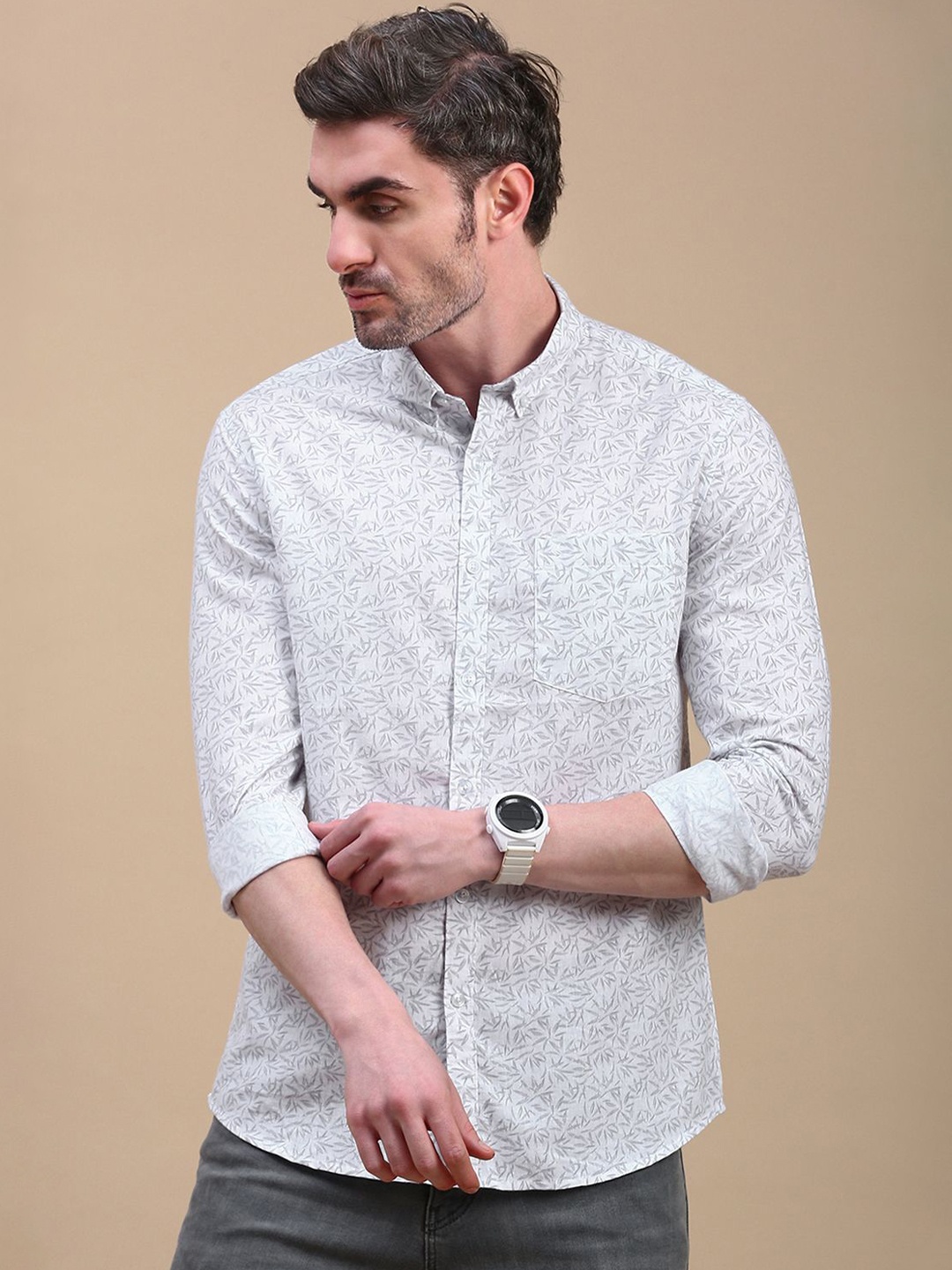 Classic Polo Men India Slim Fit Spread Collar Floral Printed Cotton Casual Shirt, White
Classic Polo Men India Slim Fit Spread Collar Floral Printed Cotton Casual Shirt, White