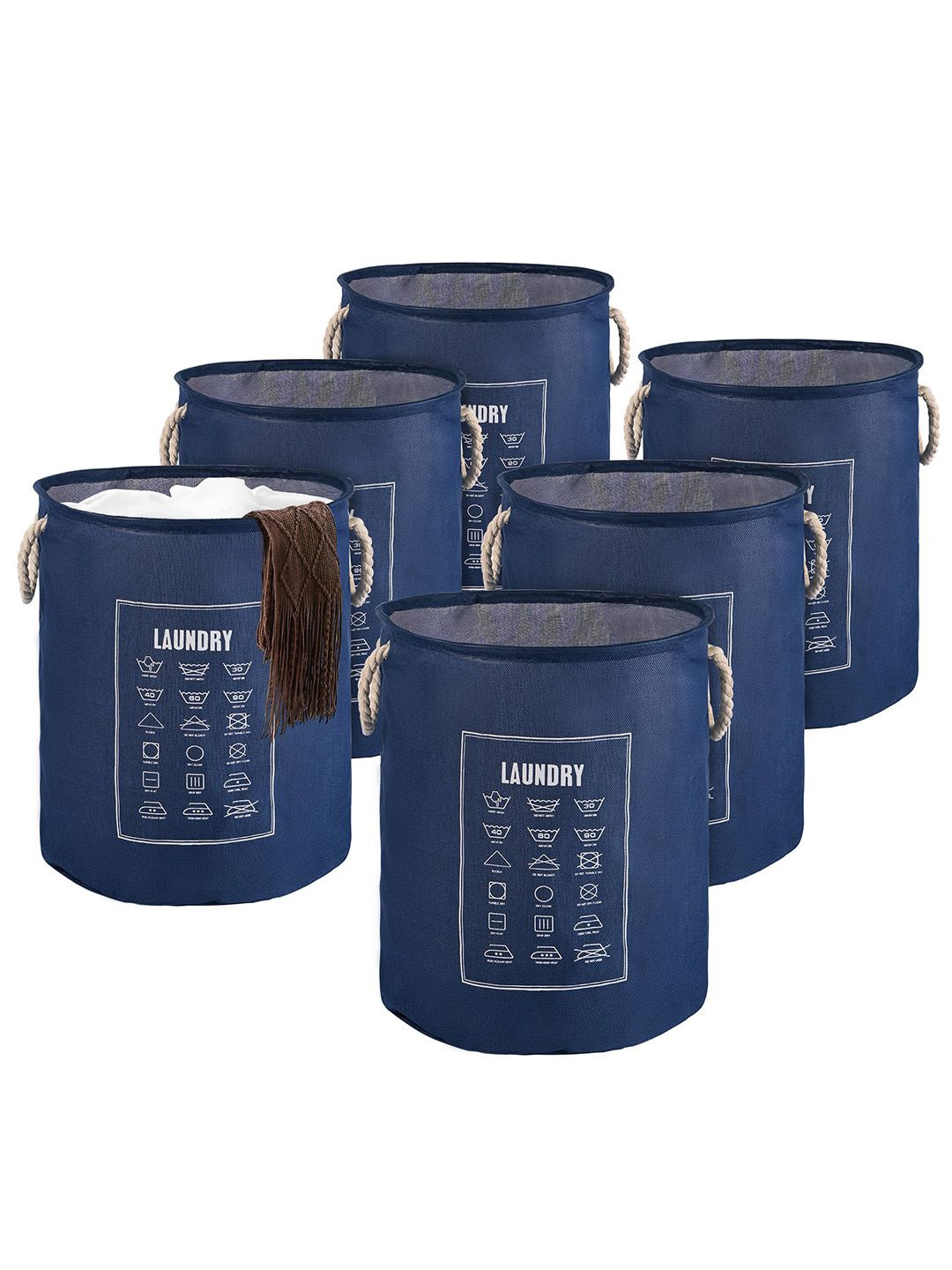 Kuber Industries Blue & White 6 Pieces Printed Foldable Cloth Basket With Handle - 60 L
Kuber Industries Blue & White 6 Pieces Printed Foldable Cloth Basket With Handle - 60 L