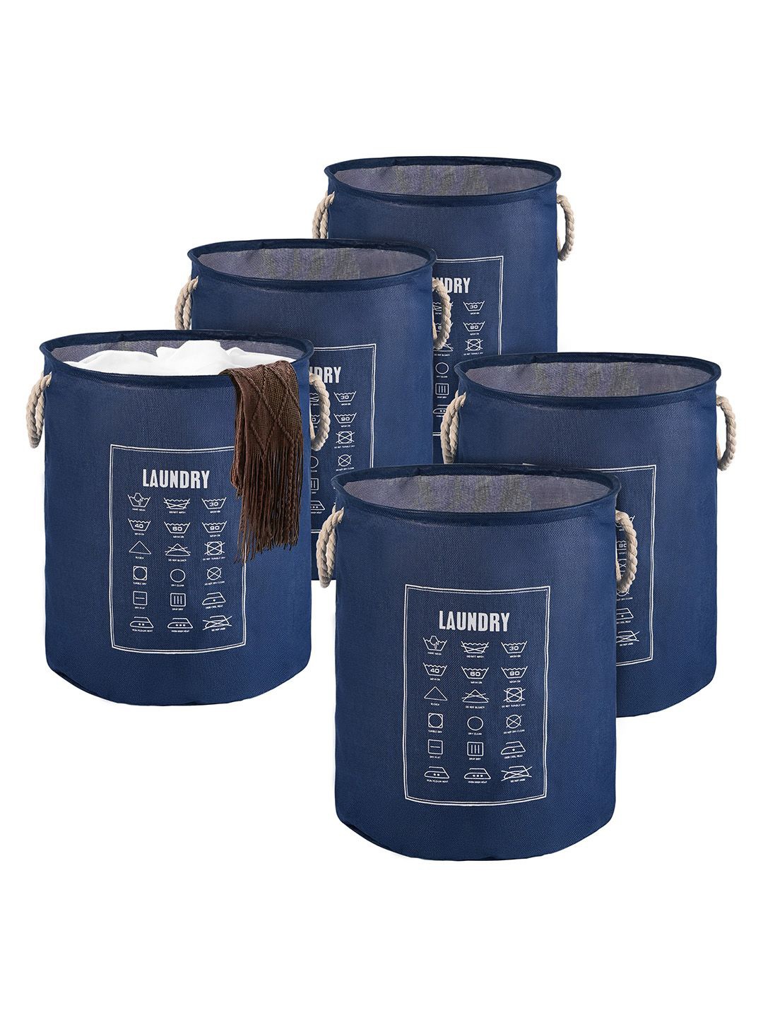 Kuber Industries Blue & White 5 Pieces Printed Foldable Cloth Basket With Handle - 60 L
Kuber Industries Blue & White 5 Pieces Printed Foldable Cloth Basket With Handle - 60 L