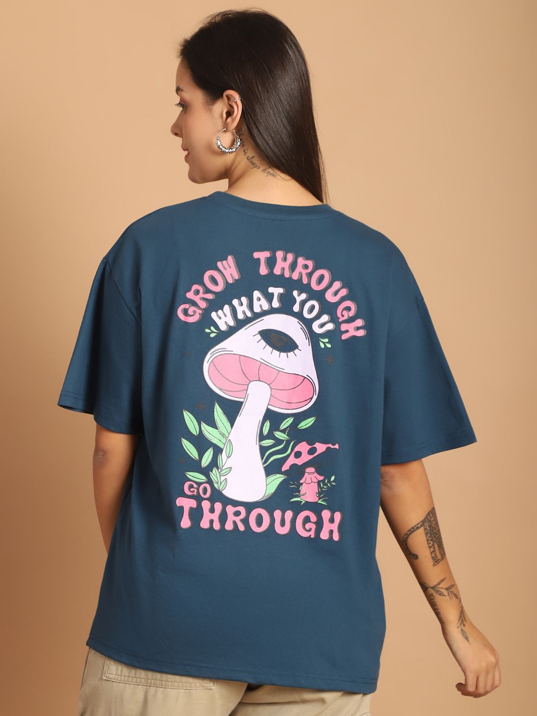 The Roadster Lifestyle Co. Women Graphic Printed Round Neck Cotton Oversized T-shirt, Teal
The Roadster Lifestyle Co. Women Graphic Printed Round Neck Cotton Oversized T-shirt, Teal