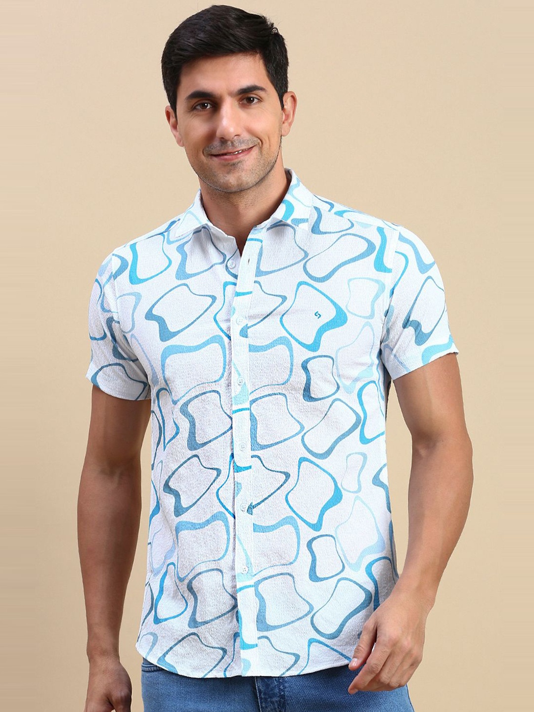 Classic Polo Men India Slim Fit Spread Collar Abstract Printed Cotton Casual Shirt, White
Classic Polo Men India Slim Fit Spread Collar Abstract Printed Cotton Casual Shirt, White