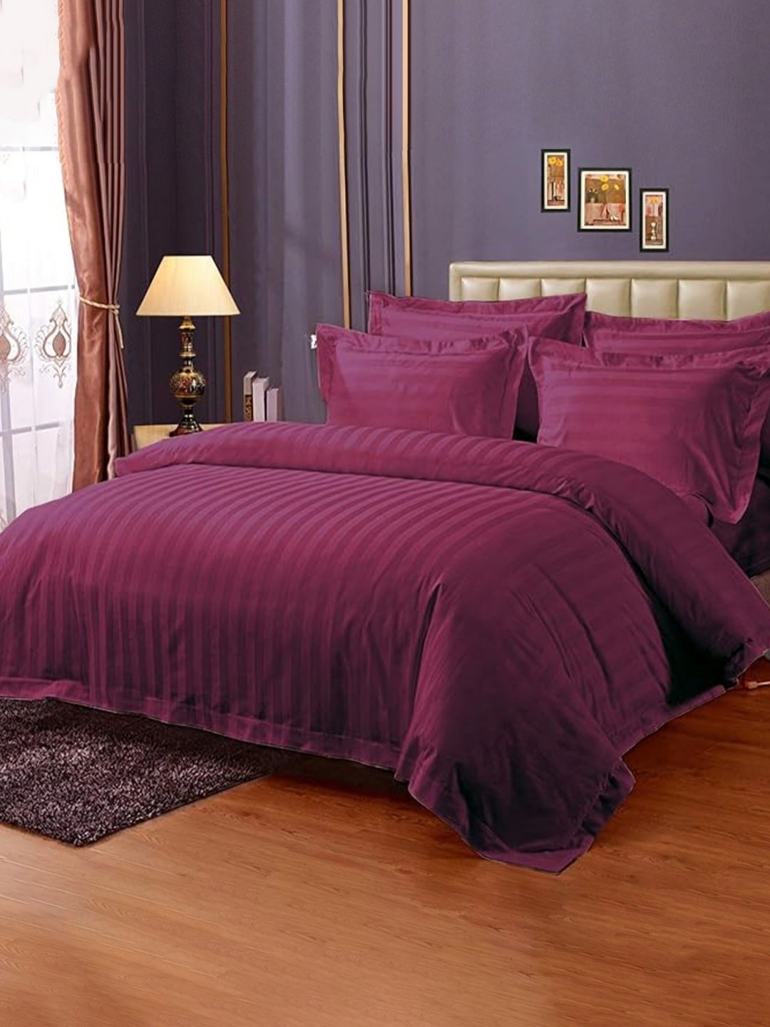 Enchant Home Platinum Purple Striped Pure Cotton 250 TC King Bedding Set 2.74m x 2.74m
Enchant Home Platinum Purple Striped Pure Cotton 250 TC King Bedding Set 2.74m x 2.74m