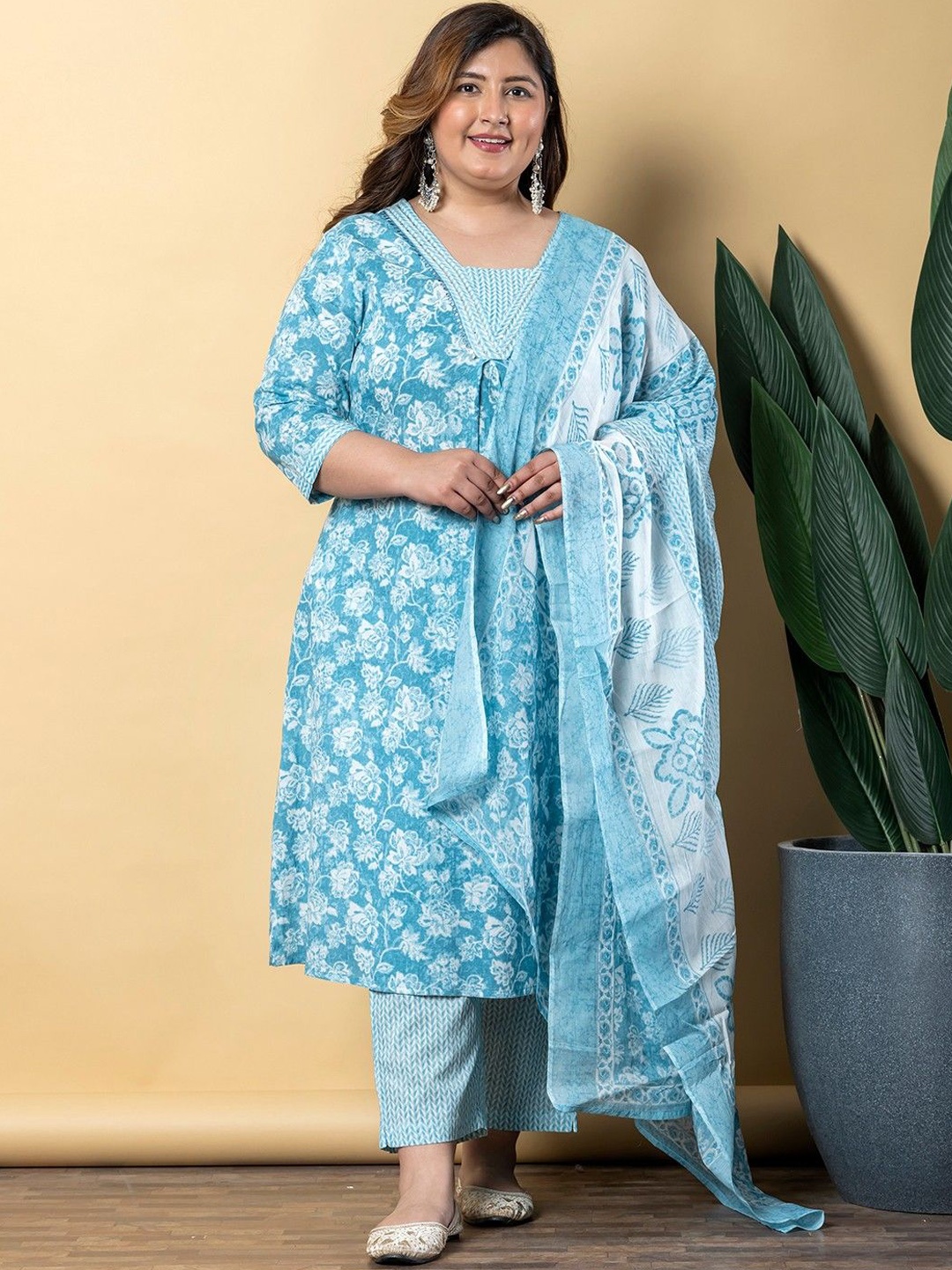 Readiprint Women Floral Printed Regular Pure Cotton Kurta with Palazzos & With Dupatta, Blue
Readiprint Women Floral Printed Regular Pure Cotton Kurta with Palazzos & With Dupatta, Blue