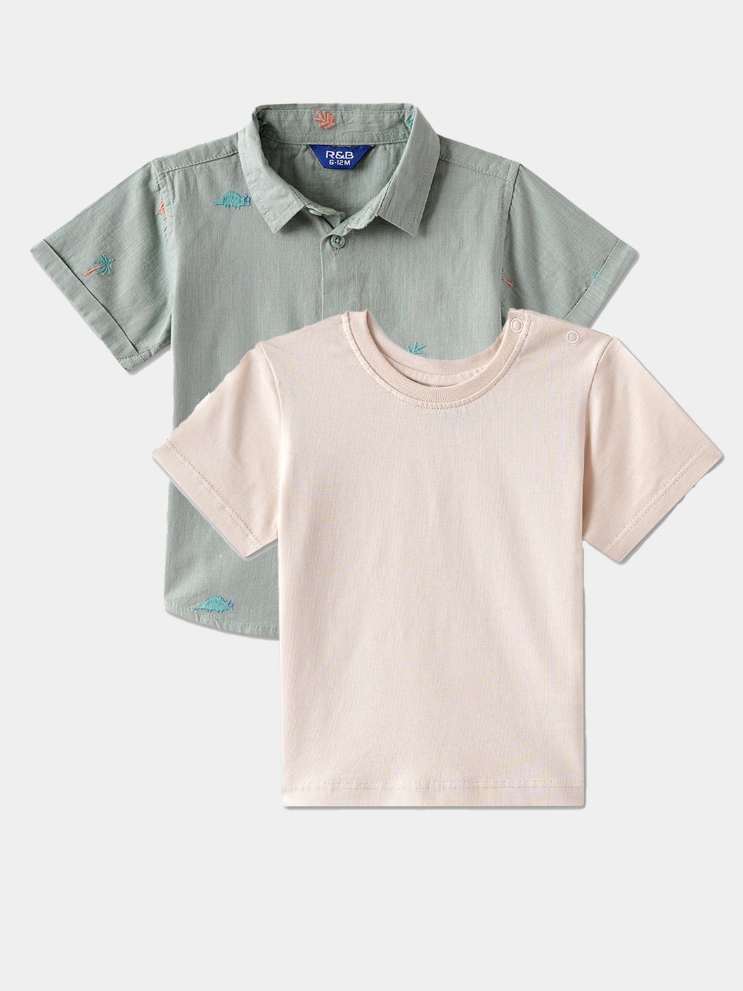 R&B Boys Spread Collar Conversational Printed Cotton Casual Shirt With T-shirt, Green
R&B Boys Spread Collar Conversational Printed Cotton Casual Shirt With T-shirt, Green