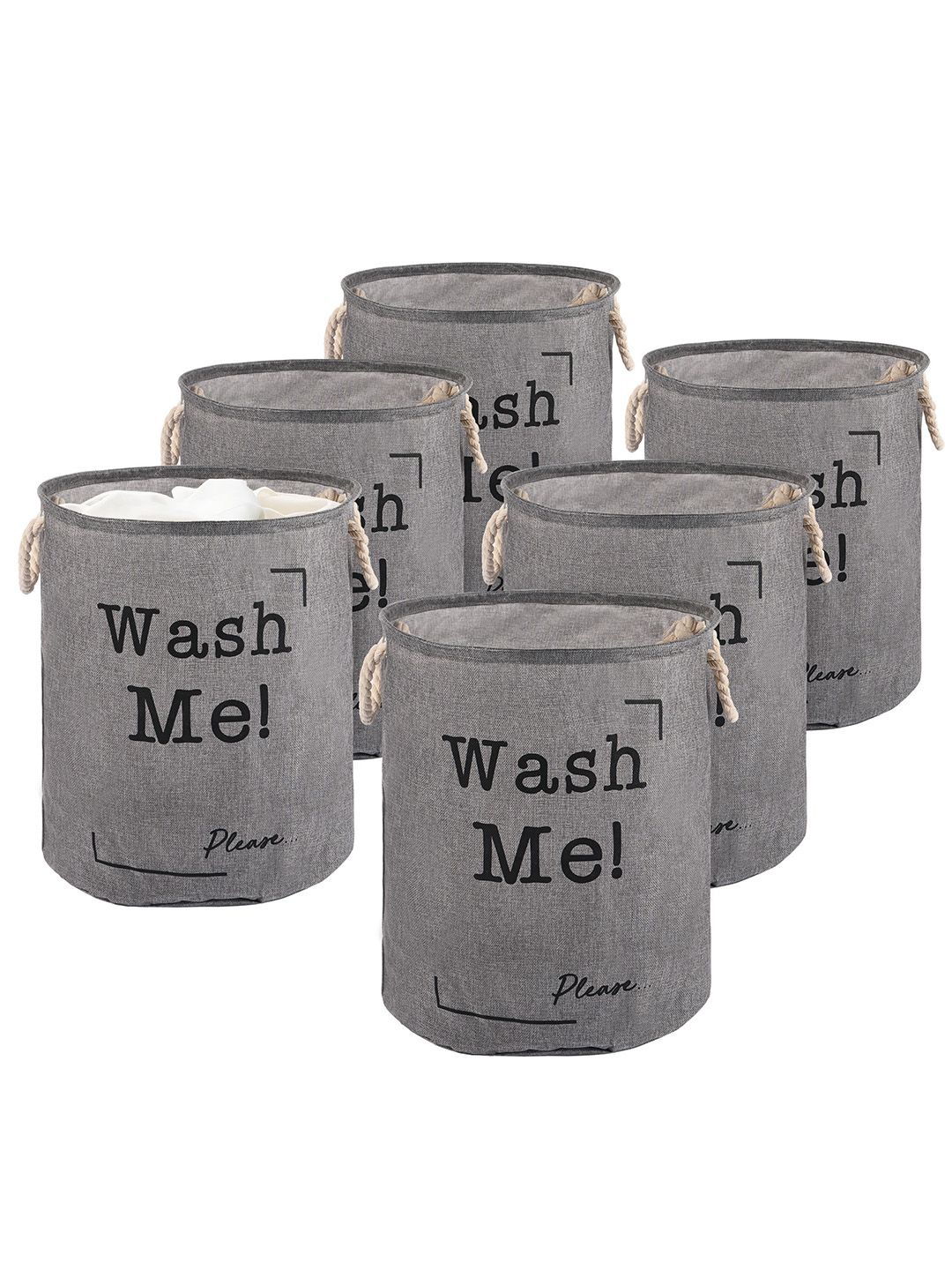 Kuber Industries Grey & Black 6 Pieces Printed Foldable Cloth Basket With Handle - 60 L
Kuber Industries Grey & Black 6 Pieces Printed Foldable Cloth Basket With Handle - 60 L
