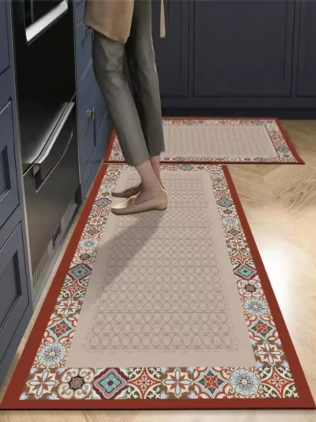 HomeCloud Maroon & Beige 2-Pcs Geometric Printed Water Resistant Anti Skid Kitchen Mats
HomeCloud Maroon & Beige 2-Pcs Geometric Printed Water Resistant Anti Skid Kitchen Mats