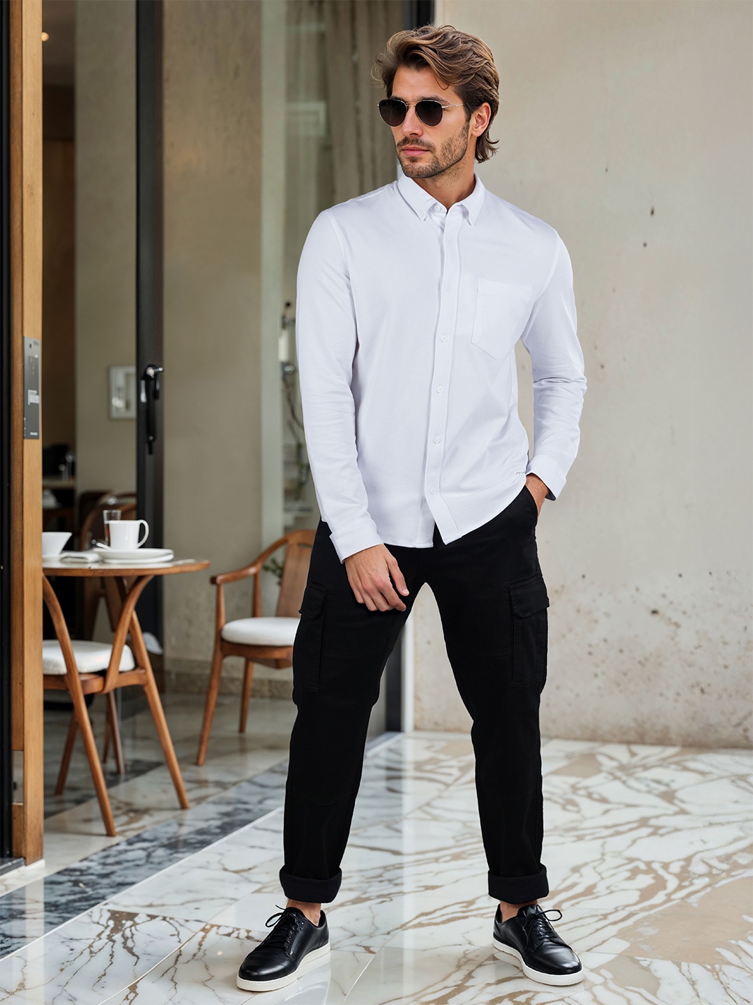 Celio Men Classic Regular Fit Button-Down Collar Solid Cotton Casual Shirt, Off white
Celio Men Classic Regular Fit Button-Down Collar Solid Cotton Casual Shirt, Off white